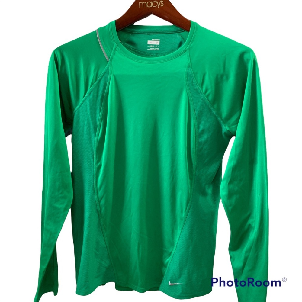 Nike Dri fit Long sleeves shirt Green Size Medium